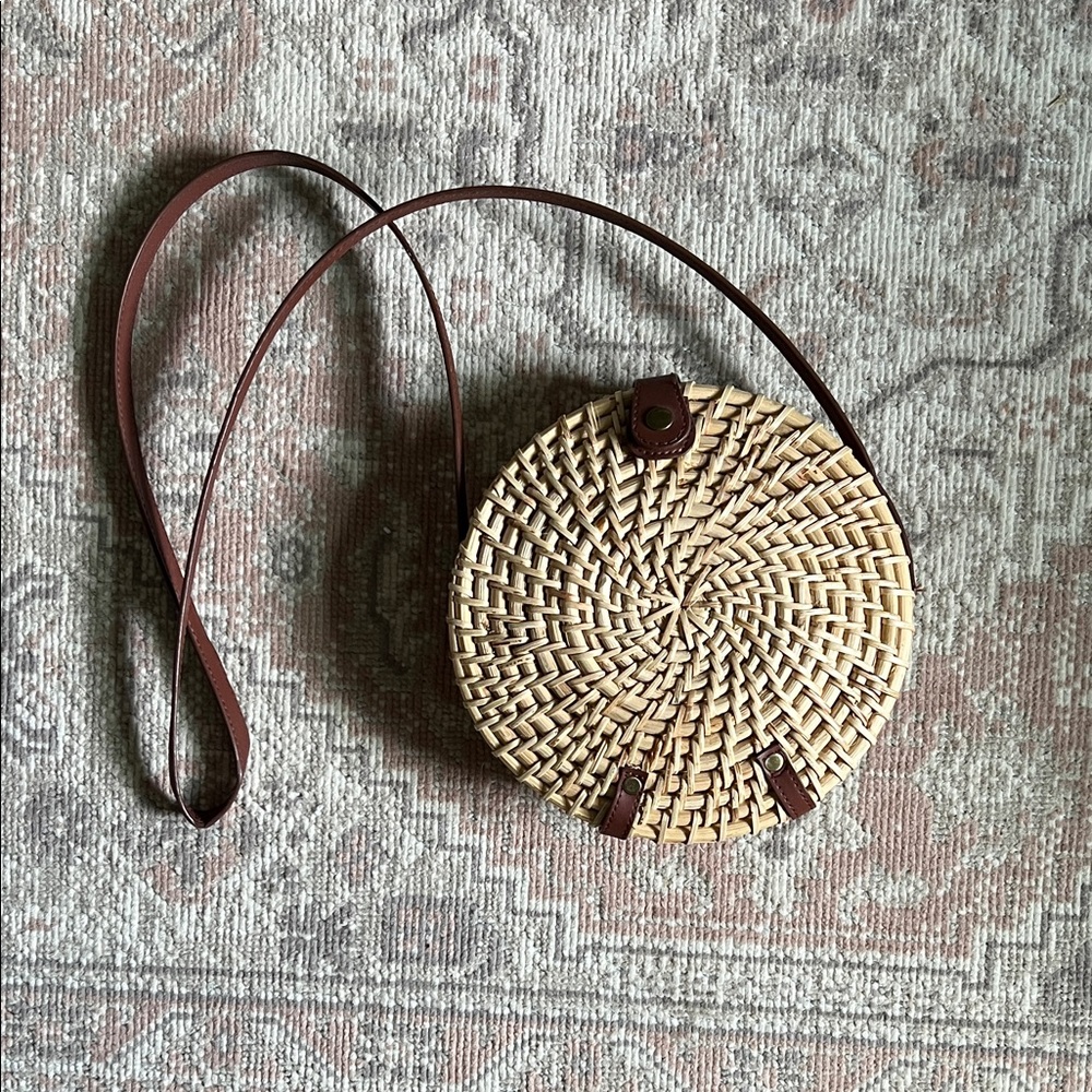 J. Crew Woven Beige Crossbody Bag
